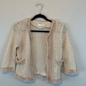 A'Reve light pink cardigan sz s preppy office career church girly cropped boho